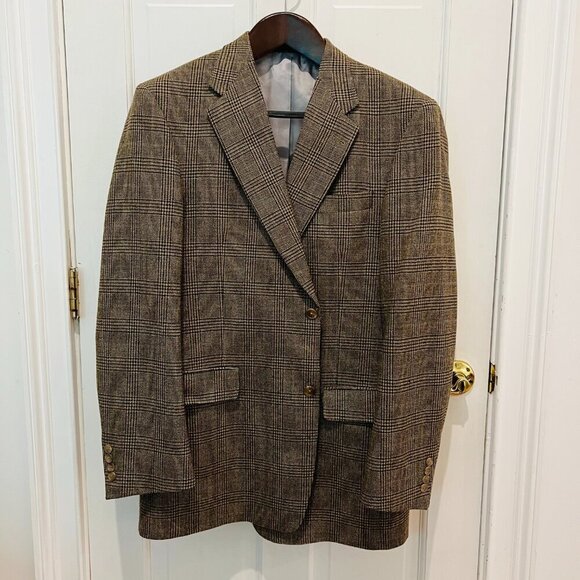 Hart Schaffner Wool Plaid Blazer Men's Sport Coat Suit Jacket 42 R - Picture 3 of 16